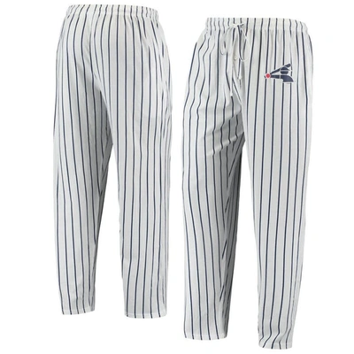 Concepts Sport Men's White, Navy Chicago White Sox Logo Vigor Pinstripe Pants In White,navy