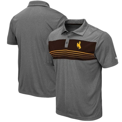 Colosseum Men's  Heathered Charcoal Wyoming Cowboys Smithers Polo Shirt