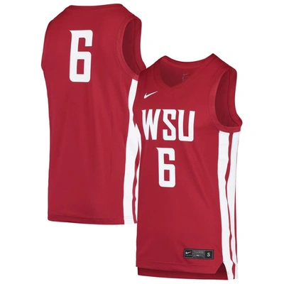Nike #6 Crimson Washington State Cougars Replica Basketball Jersey