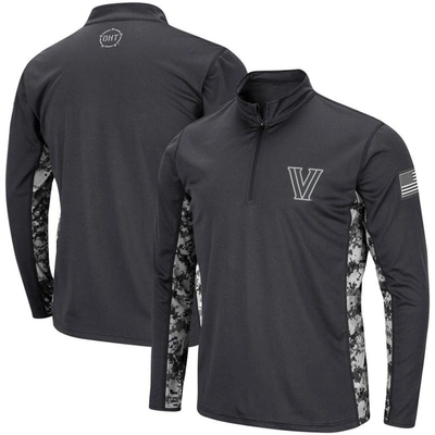 Colosseum Men's Charcoal Villanova Wildcats Oht Military-inspired Appreciation Digi Camo Quarter-zip Jacket