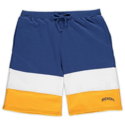 Fanatics Men's  Royal, Gold Milwaukee Brewers Big And Tall Custom Color Shorts In Royal,gold
