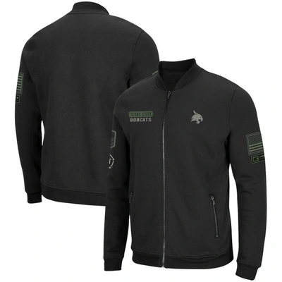 Colosseum Black Texas State Bobcats Oht Military Appreciation High-speed Bomber Full-zip Jacket