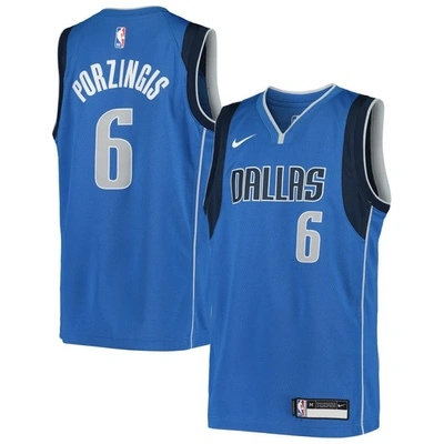 Nike Kids' Youth  Kristaps Porzingis Blue Dallas Mavericks Swingman Jersey