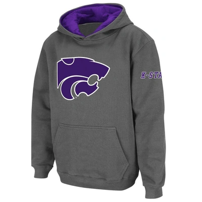 Stadium Athletic Kids' Youth  Charcoal Kansas State Wildcats Big Logo Pullover Hoodie