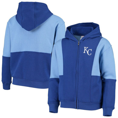 Zzdnu Outerstuff Kids' Youth Royal/light Blue Kansas City Royals All That Full-zip Hoodie