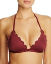 Kate Spade New York Scalloped Triangle Cup Bikini Top In Sumac