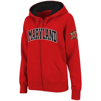 Colosseum Stadium Athletic Red Maryland Terrapins Arched Name Full-zip Hoodie