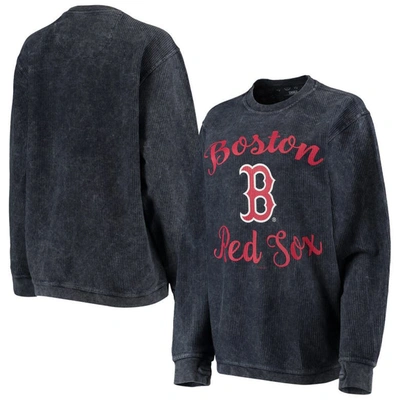 G-iii 4her By Carl Banks Navy Boston Red Sox Script Comfy Cord Pullover Sweatshirt