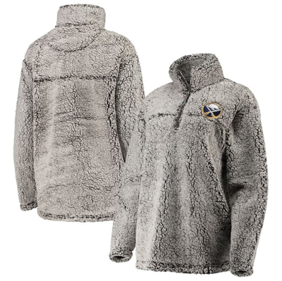 G-iii 4her By Carl Banks Women's  Gray Buffalo Sabres Sherpa Quarter-zip Pullover Jacket