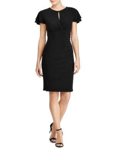 Ralph Lauren Lauren  Keyhole Jersey Dress In Black