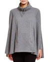Ugg Australia Pichot Double Knit Fleece Poncho In Charcoal Heather