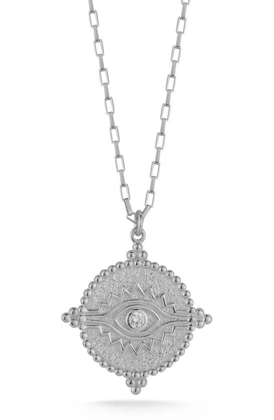 Sphera Milano Gold Vermeil Evil Eye Necklace In Silver