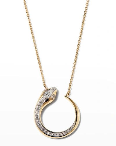 Frederic Sage 18k Yellow Gold Medium Eden Snake Diamond Necklace