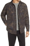 Schott Quilted Down Shirt Jacket In Camo