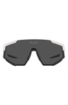 Prada Pillow 157mm Sunglasses In White Rubber/ Dark Grey