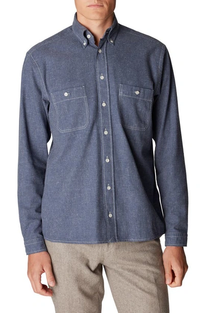 Eton Slim Fit Recycled Cotton Shirt In Blue