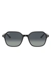 Ray Ban 53mm Gradient Square Sunglasses In Top Black/ Black