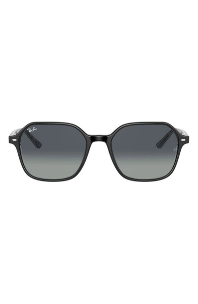 Ray Ban 53mm Gradient Square Sunglasses In Top Black/ Black