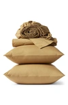 Coyuchi Crinkled Organic Cotton Percale Sheet Set In Hazel