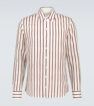 Erdem Serge Linen And Cotton-blend Shirt In Red