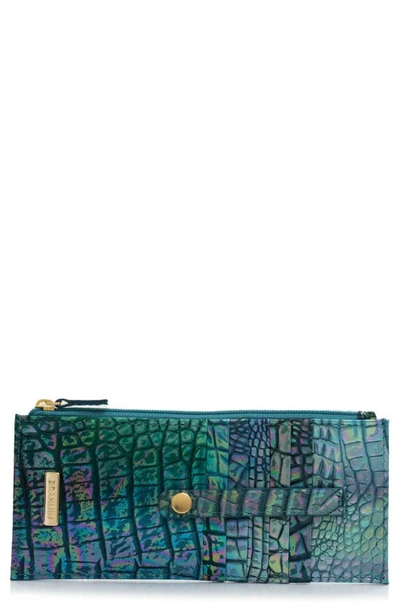 Brahmin 'melbourne' Credit Card Wallet In Blue Topaz