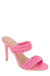 Bcbgeneration Jendi Womens Faux Leather Woven Heel Sandals In Bubblegum