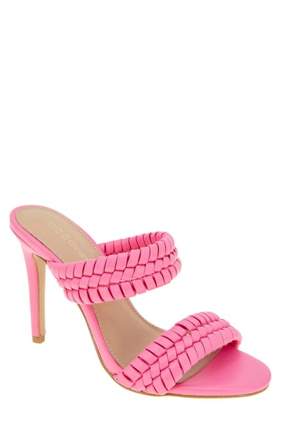 Bcbgeneration Jendi Womens Faux Leather Woven Heel Sandals In Bubblegum