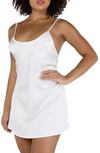 Roma Confidential Satin Chemise In White