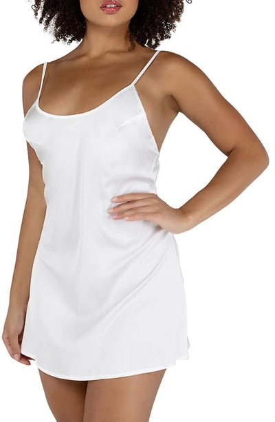 Roma Confidential Satin Chemise In White