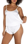 Roma Confidential Satin Pajamas In White