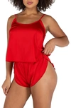 Roma Confidential Satin Pajamas In Red