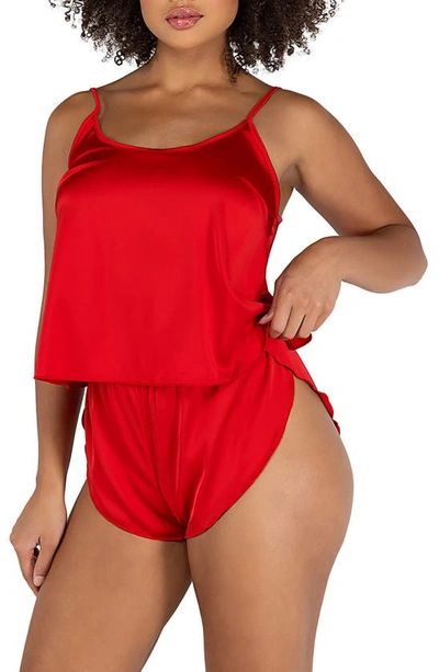 Roma Confidential Satin Pajamas In Red