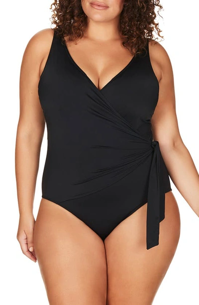 Artesands Hues Hayes D- & Dd-cup Underwire One-piece Swimsuit In Black