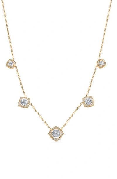 Sara Weinstock Leela Diamond Station Necklace In Yellow Gold