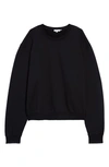 Good American Scuba Crepe Boyfriend Sweatshirt In Black001