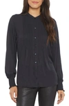 Nydj Pleated Peasant Blouse In Black