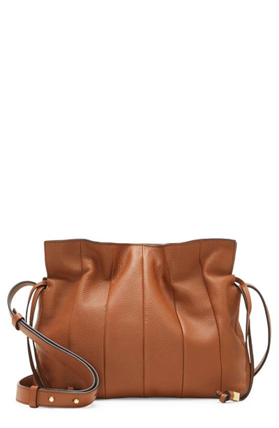 Vince Camuto Women's Dario Crossbody Bag - Pleated Design, Gunmetal Hardware, Adjustable Strap, Multiple Pockets