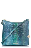 Brahmin Katie Croc Embossed Leather Crossbody Bag In Blue Topaz
