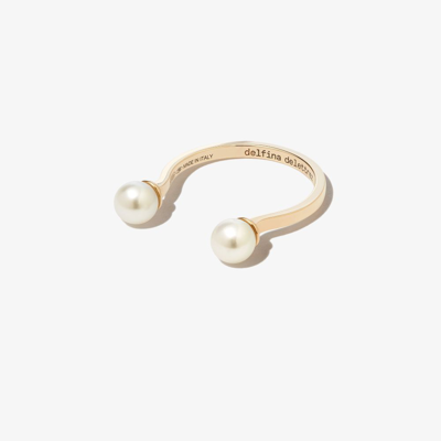 Delfina Delettrez 18k Yellow Gold Double Pearl Ring