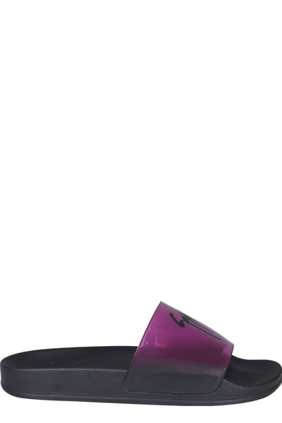 Giuseppe Zanotti Purple & Black Laburlin Transparent Pool Slides