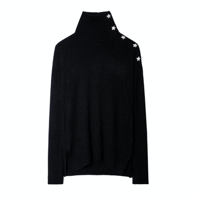 Zadig & Voltaire Star Button Sweater In Noir