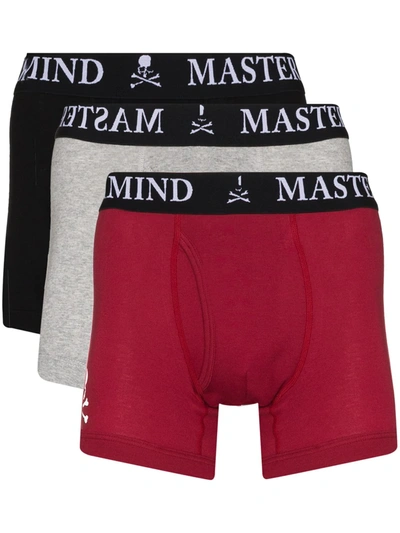 Mastermind Japan Set-of-three Logo-waist Boxer Briefs In Red