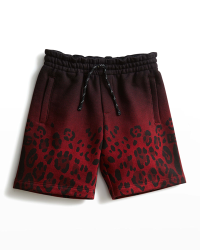 Dolce & Gabbana Kids' Little Boy's & Boy's Animale Drawstring Shorts In Black And Red