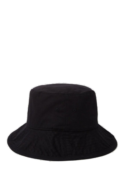 Acne Studios Logo-embroidered Cotton-canvas Bucket Hat In Black