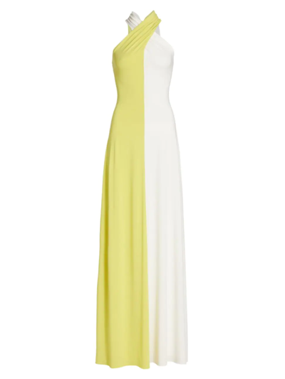 Halston Evening Dian Draped Jersey Column Gown In Nocolor
