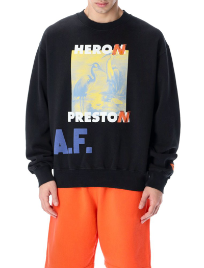 Heron Preston A.f. Authorized Crew-neck Sweatshirt In Black