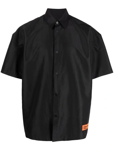 Heron Preston F Errythang Taffeta Bowling Shirt In Black