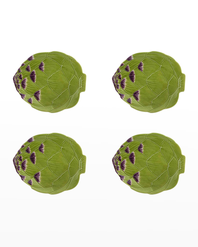 Bordallo Pinheiro Artichoke 4-piece Fruit Plate Set