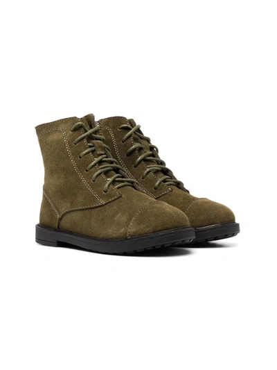 Age Of Innocence Kids' Gents Lace-up Suede Ankle Boots In Green