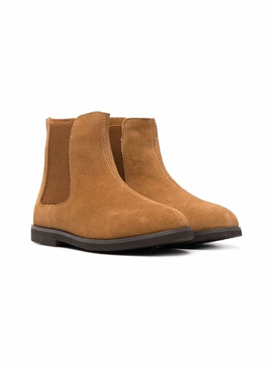 Age Of Innocence Kids' Gents Shearling-lined Suede Chelsea Boots In Brown